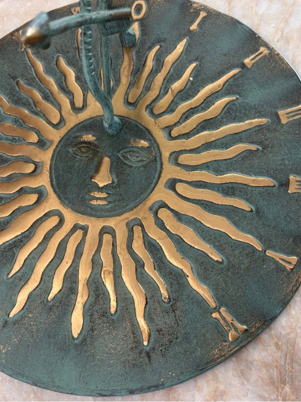 Brass Vintage 1992 Aged Patina Sundial Garden Decor Eclectic Unique Celestial - Picture 8 of 12